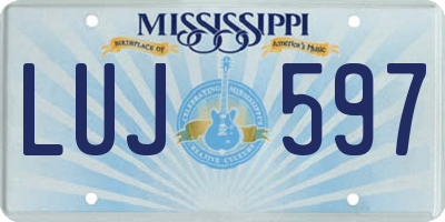 MS license plate LUJ597