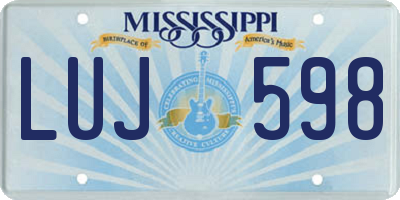 MS license plate LUJ598