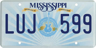 MS license plate LUJ599