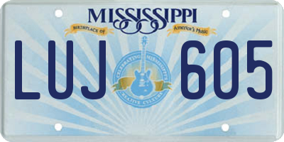 MS license plate LUJ605