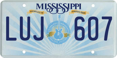 MS license plate LUJ607