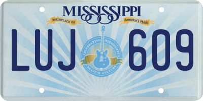 MS license plate LUJ609