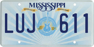 MS license plate LUJ611
