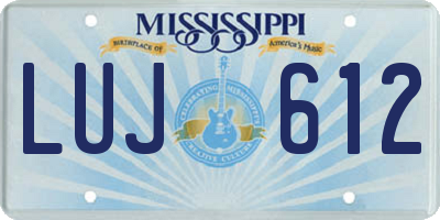 MS license plate LUJ612