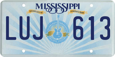 MS license plate LUJ613