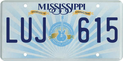 MS license plate LUJ615