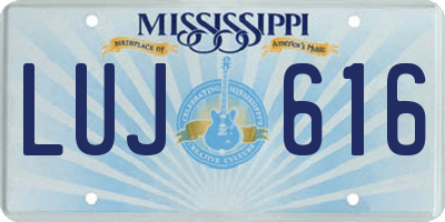MS license plate LUJ616
