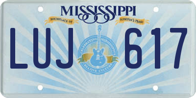 MS license plate LUJ617