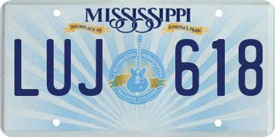 MS license plate LUJ618