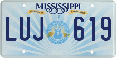 MS license plate LUJ619