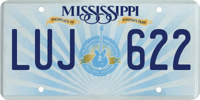 MS license plate LUJ622