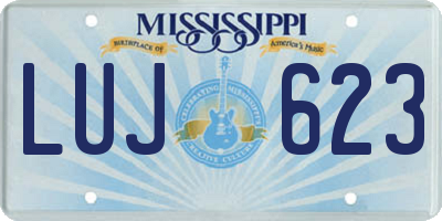 MS license plate LUJ623