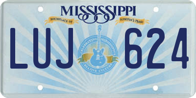 MS license plate LUJ624