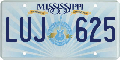 MS license plate LUJ625
