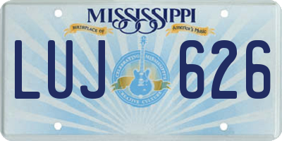 MS license plate LUJ626