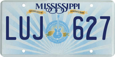 MS license plate LUJ627