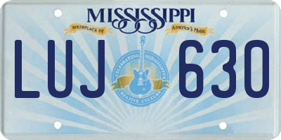 MS license plate LUJ630