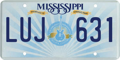 MS license plate LUJ631
