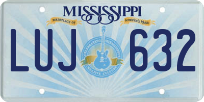 MS license plate LUJ632