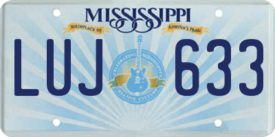 MS license plate LUJ633