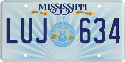 MS license plate LUJ634