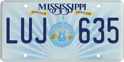 MS license plate LUJ635