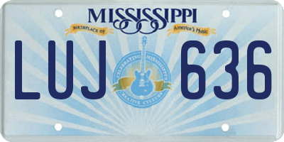 MS license plate LUJ636
