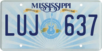 MS license plate LUJ637