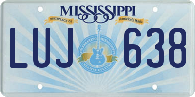 MS license plate LUJ638