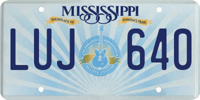 MS license plate LUJ640
