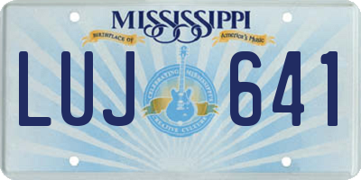 MS license plate LUJ641