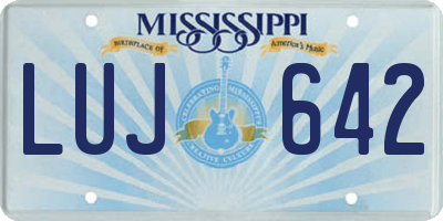 MS license plate LUJ642