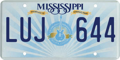 MS license plate LUJ644