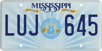 MS license plate LUJ645