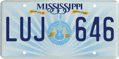 MS license plate LUJ646