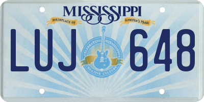 MS license plate LUJ648