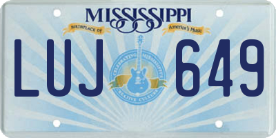MS license plate LUJ649