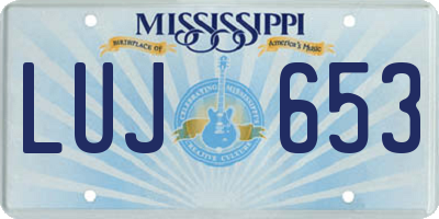 MS license plate LUJ653