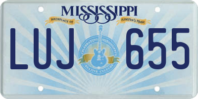 MS license plate LUJ655