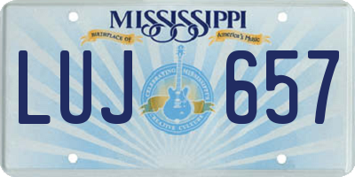MS license plate LUJ657