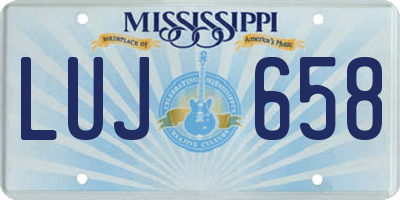 MS license plate LUJ658