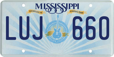 MS license plate LUJ660