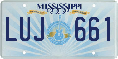 MS license plate LUJ661
