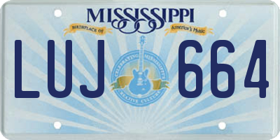 MS license plate LUJ664