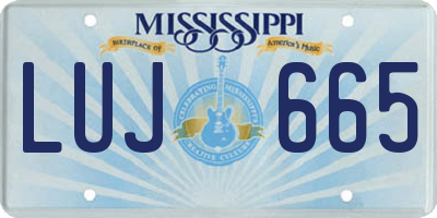 MS license plate LUJ665