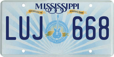 MS license plate LUJ668