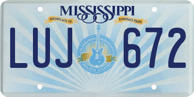 MS license plate LUJ672