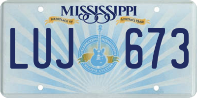 MS license plate LUJ673