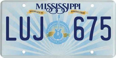 MS license plate LUJ675