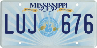 MS license plate LUJ676